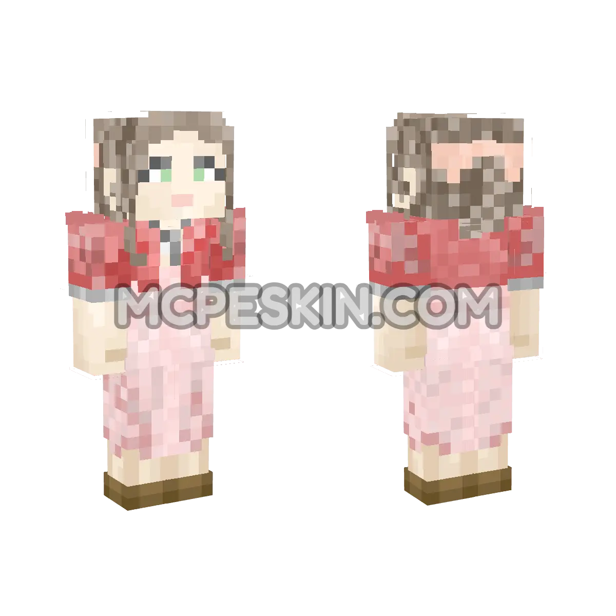 FFVII: Aerith Gainsborough 4D Minecraft Bedrock skin