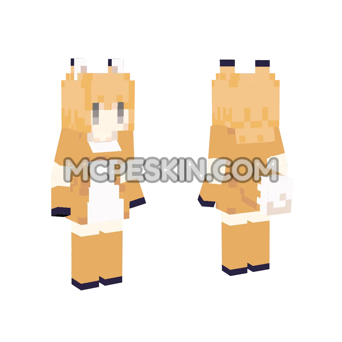 Fox Girl 4D Minecraft Bedrock skin