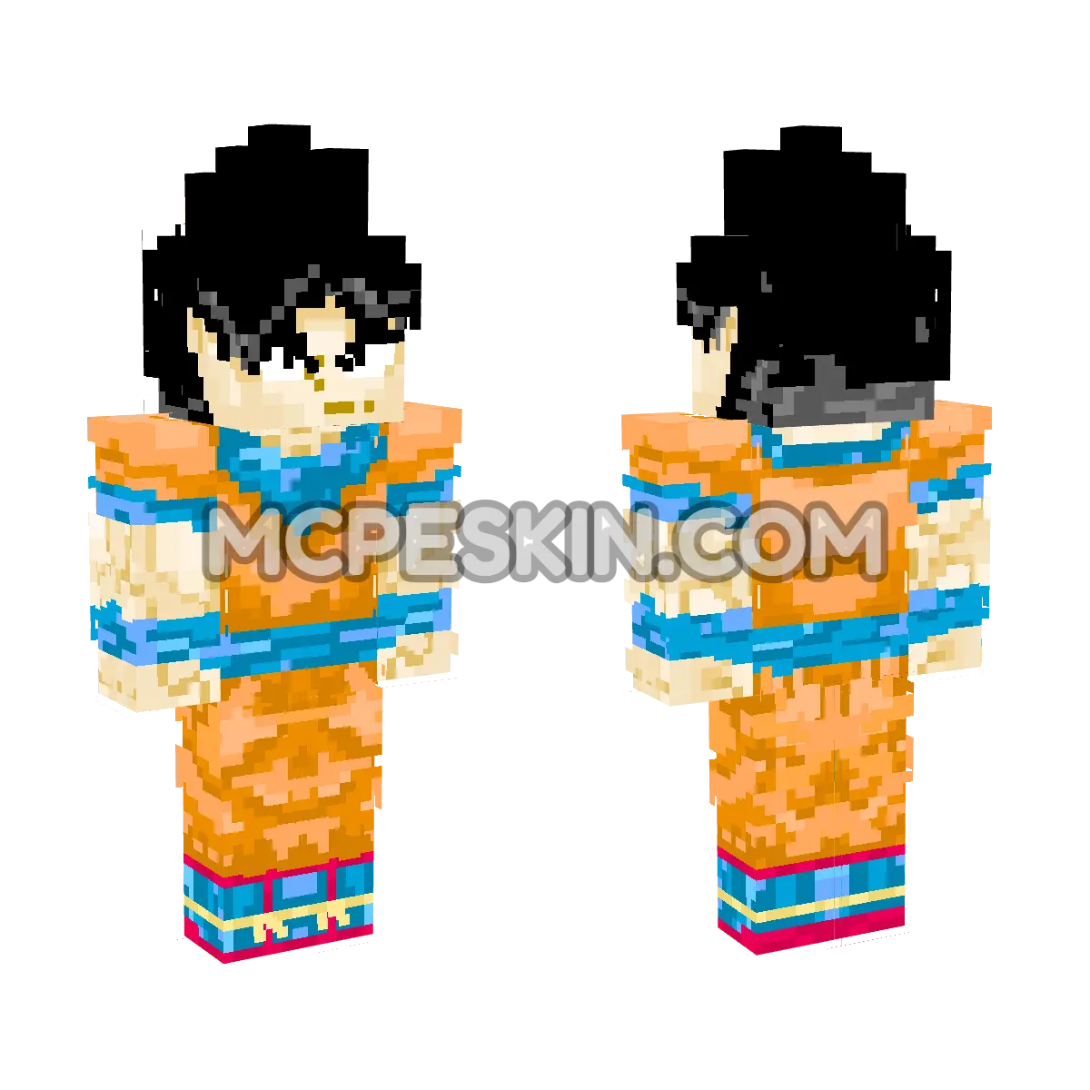 Goku Base Form 4D Minecraft Bedrock skin