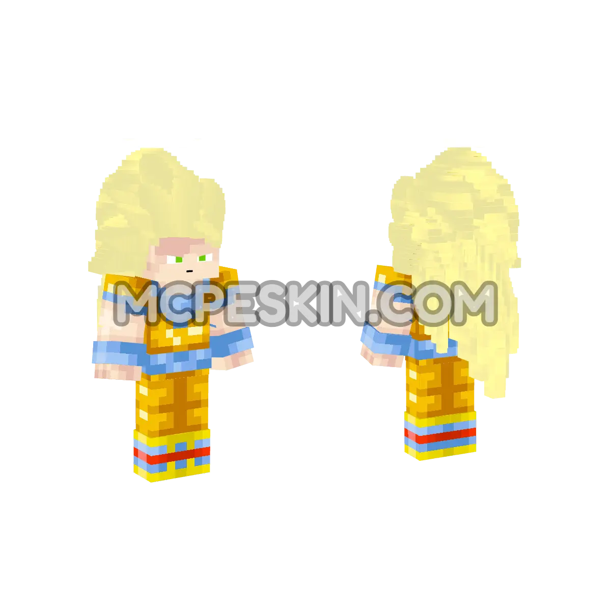 Goku SSJ3 4D Minecraft Bedrock skin