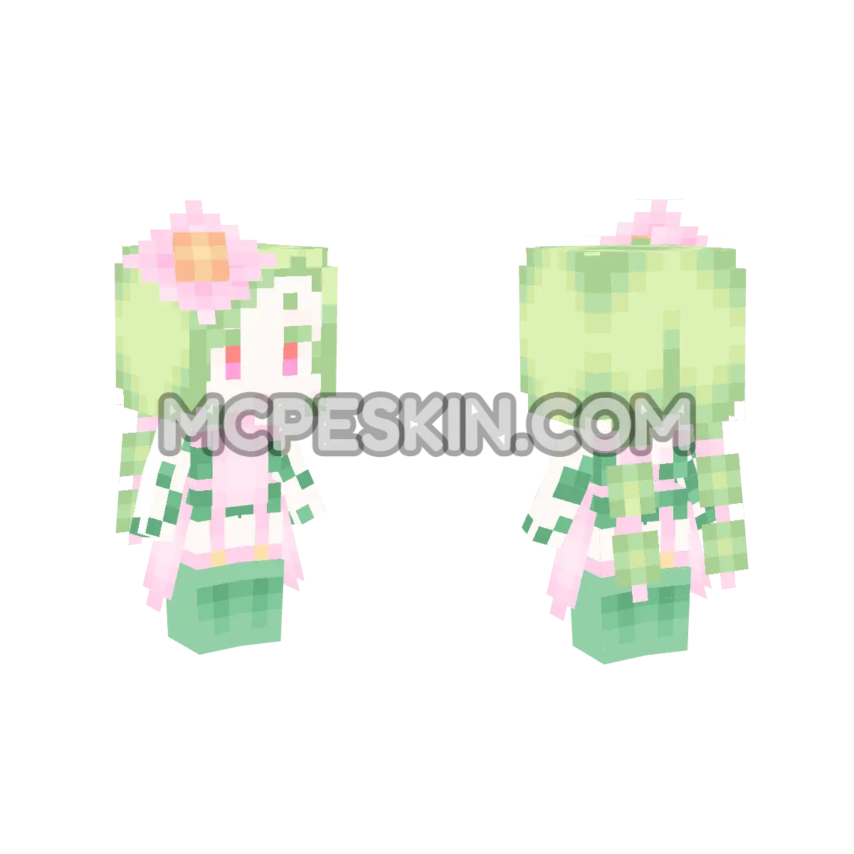 Green Maid 4D Minecraft Bedrock skin