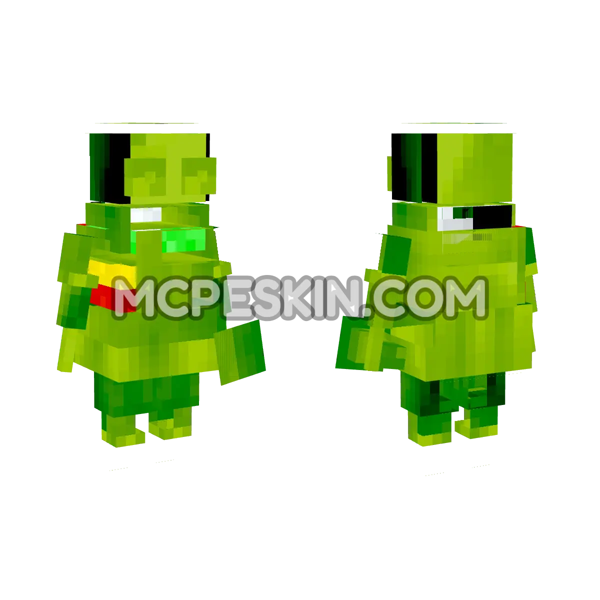 Green REPO with Lamp 4D Minecraft Bedrock skin