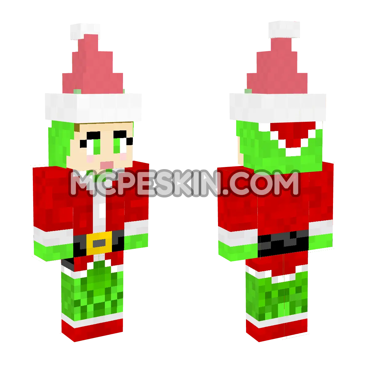 Grinch 7 4D Minecraft Bedrock skin