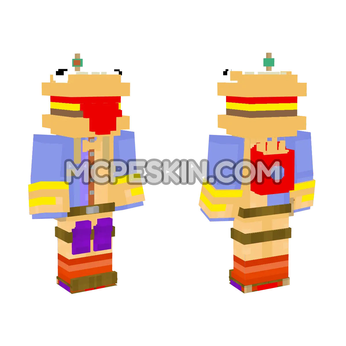 Hamburguesa 4D Minecraft Bedrock skin