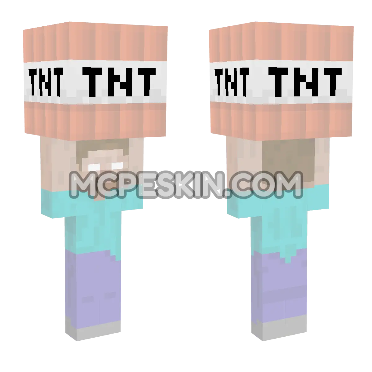 Herobrine Holding Block 4D Minecraft Bedrock skin