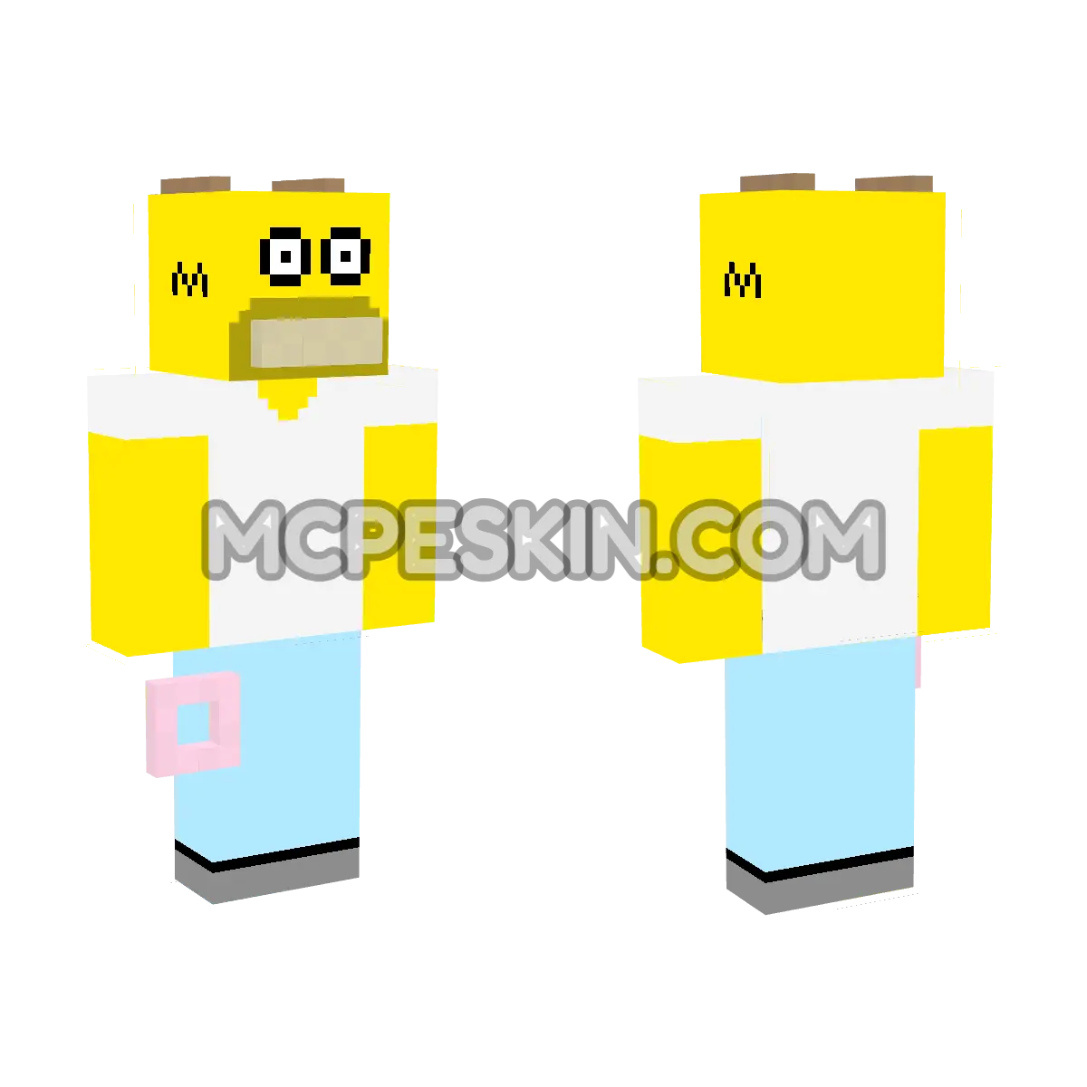Homer Simpson 8 4D Minecraft Bedrock skin