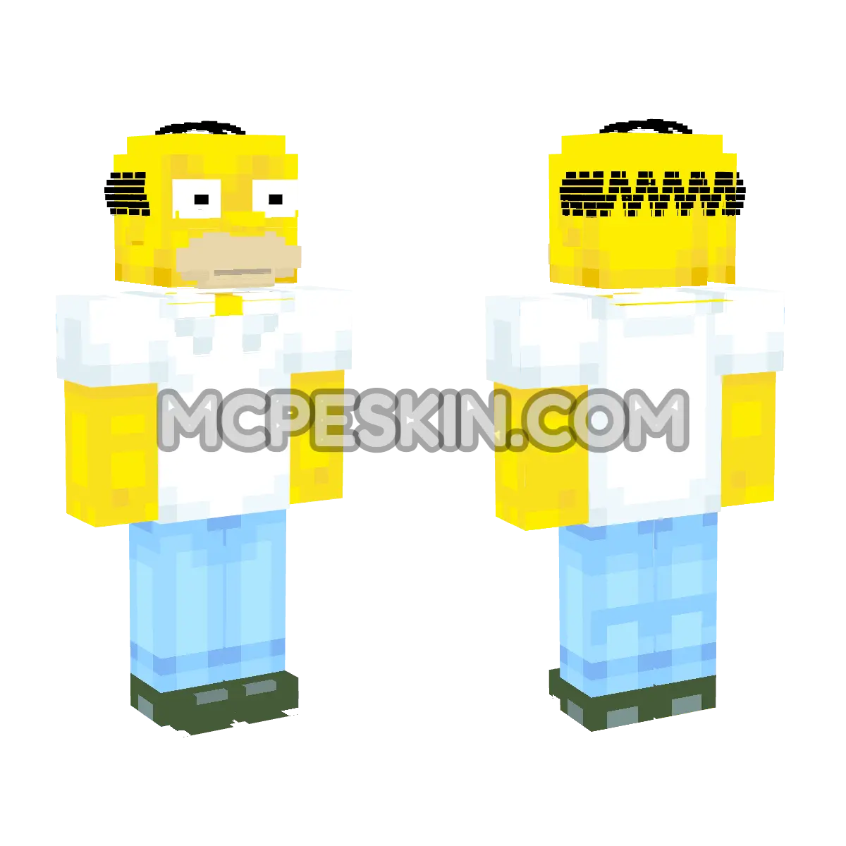 Homero Simpson 4D Minecraft Bedrock skin