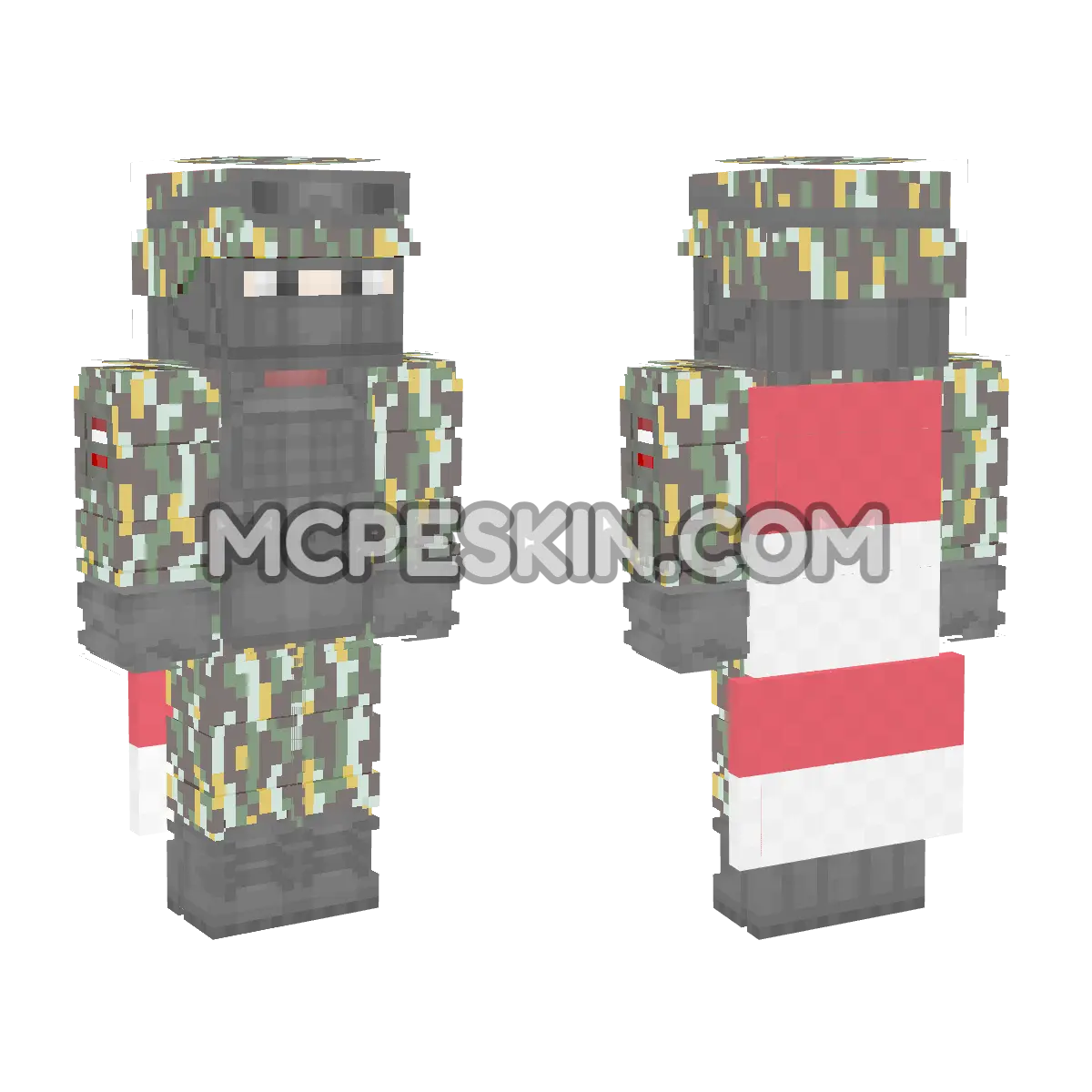 Indonesia Flag 7 4D Minecraft Bedrock skin