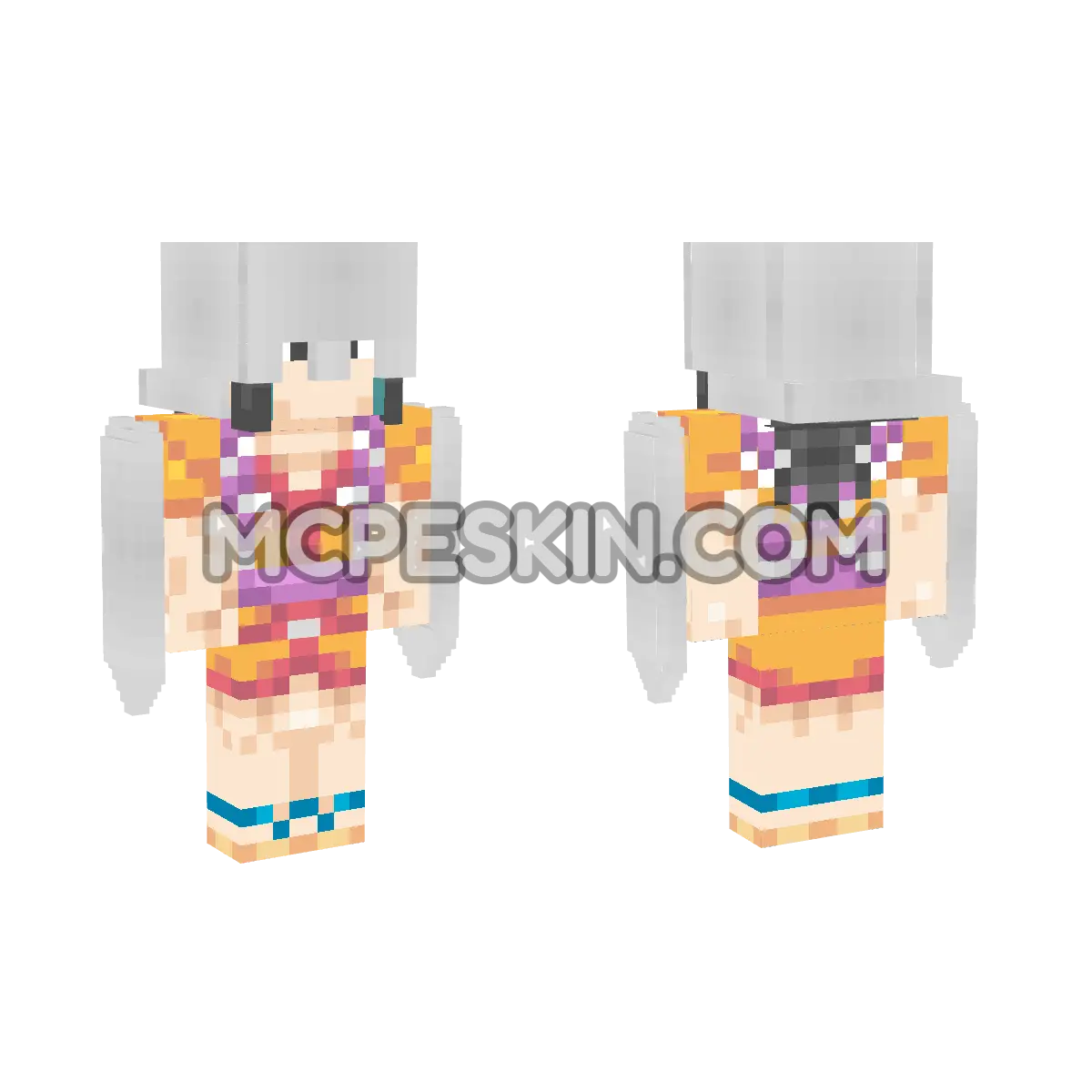 Kozuki Oden with Iron Armor 4D Minecraft Bedrock skin