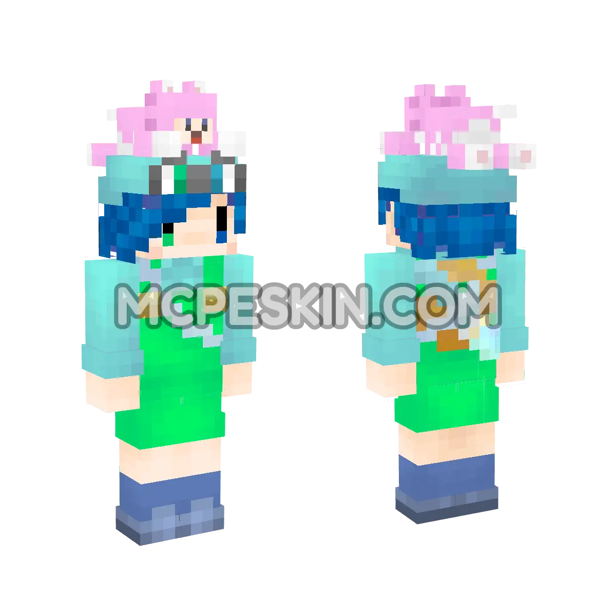 Laktas32 & Cat Toadette 4D Minecraft Bedrock skin