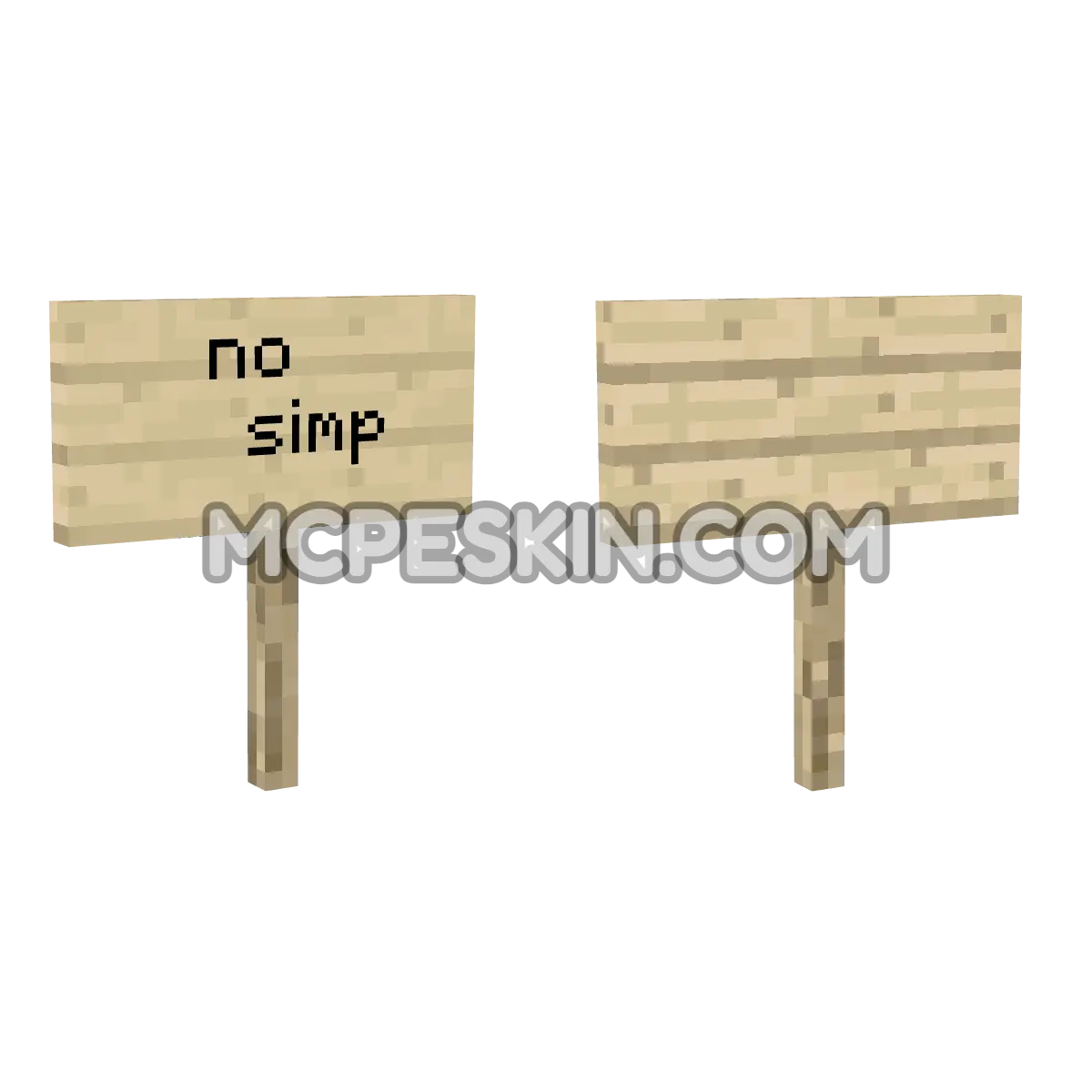 Letrero No Simp 4D Minecraft Bedrock skin