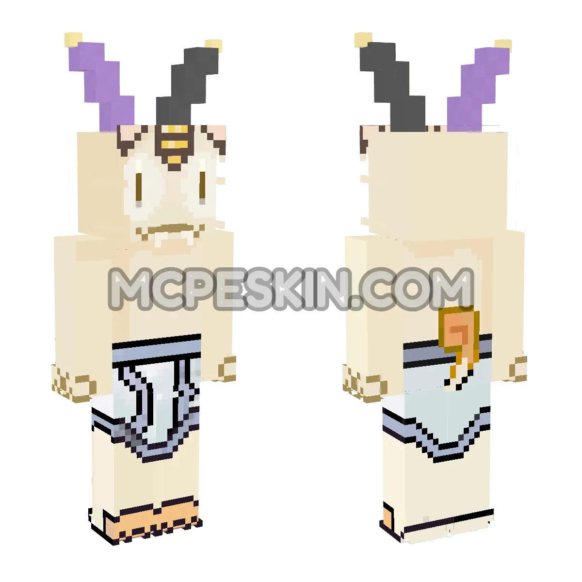Light Blue Purple Jevil 4D Minecraft Bedrock skin