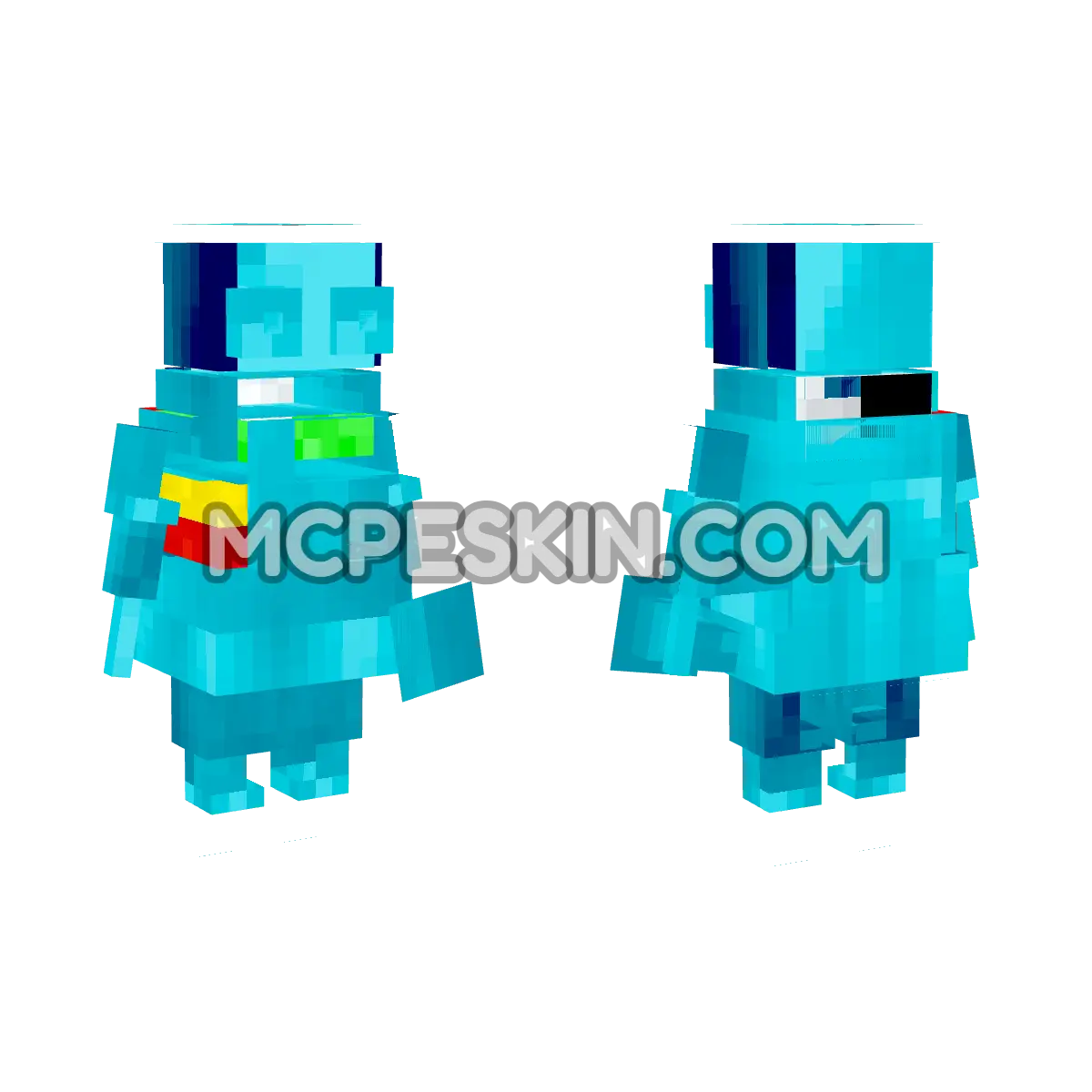 Light Blue REPO with Lamp 4D Minecraft Bedrock skin