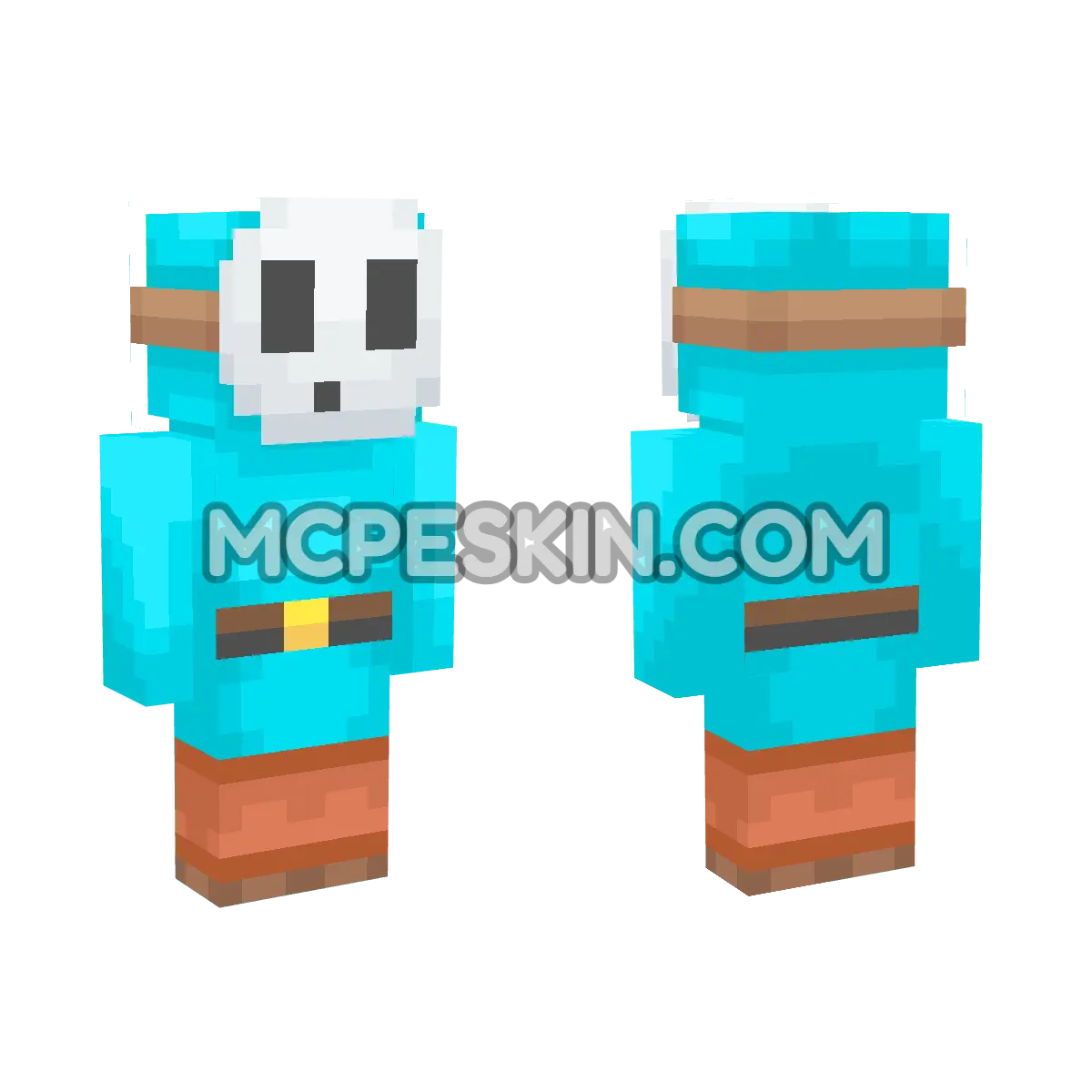 Light-blue Shy Guy 4D Minecraft Bedrock skin