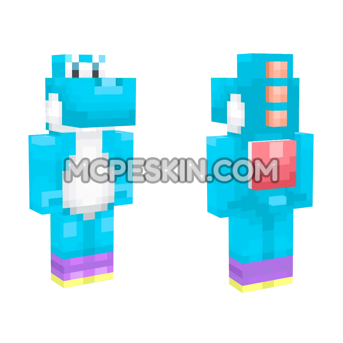 Light-blue Yoshi 4D Minecraft Bedrock skin