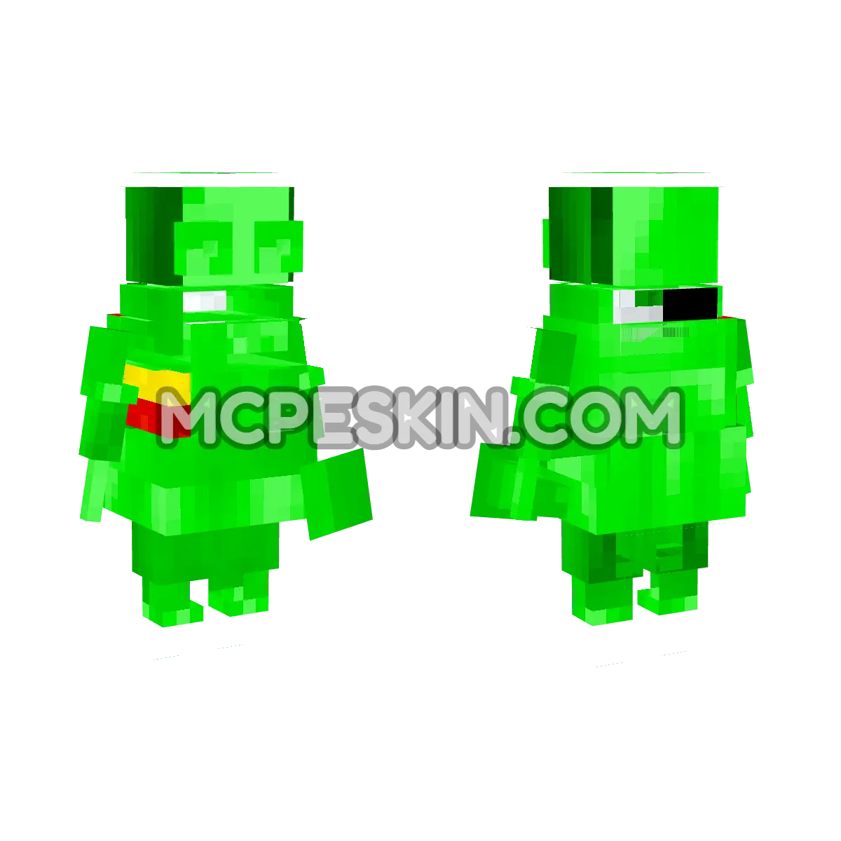 Lime REPO with Lamp 4D Minecraft Bedrock skin