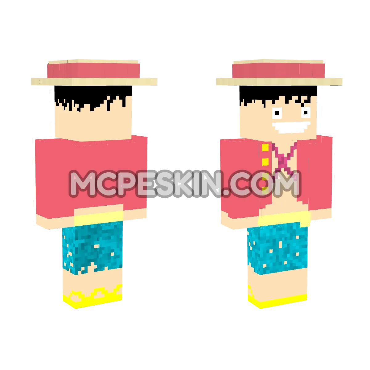 Luffy 2 4D Minecraft Bedrock skin