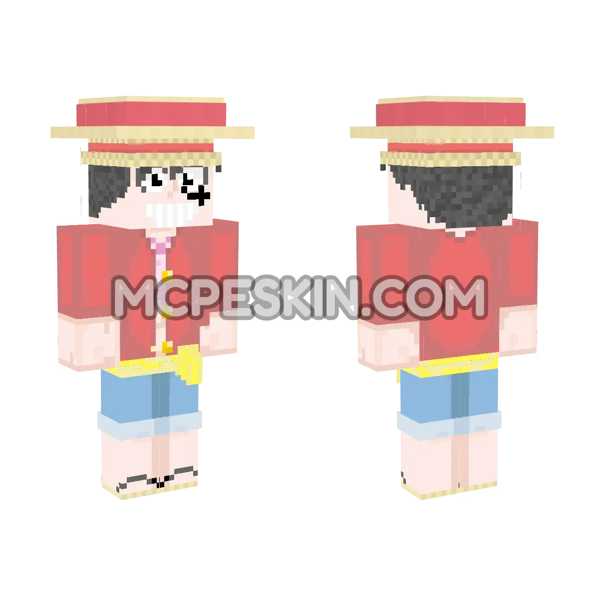 Luffy 4 4D Minecraft Bedrock skin