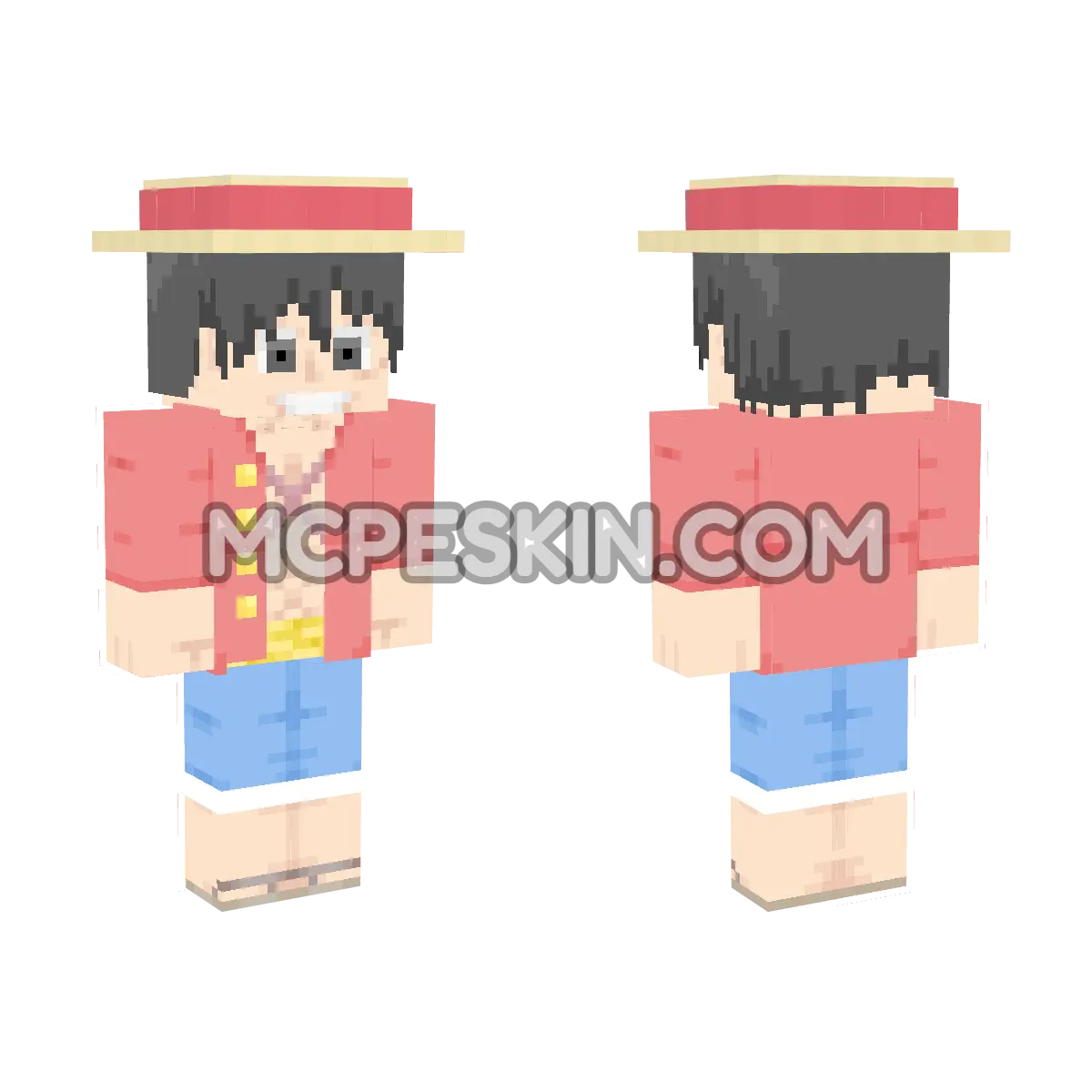 Luffy 5 4D Minecraft Bedrock skin
