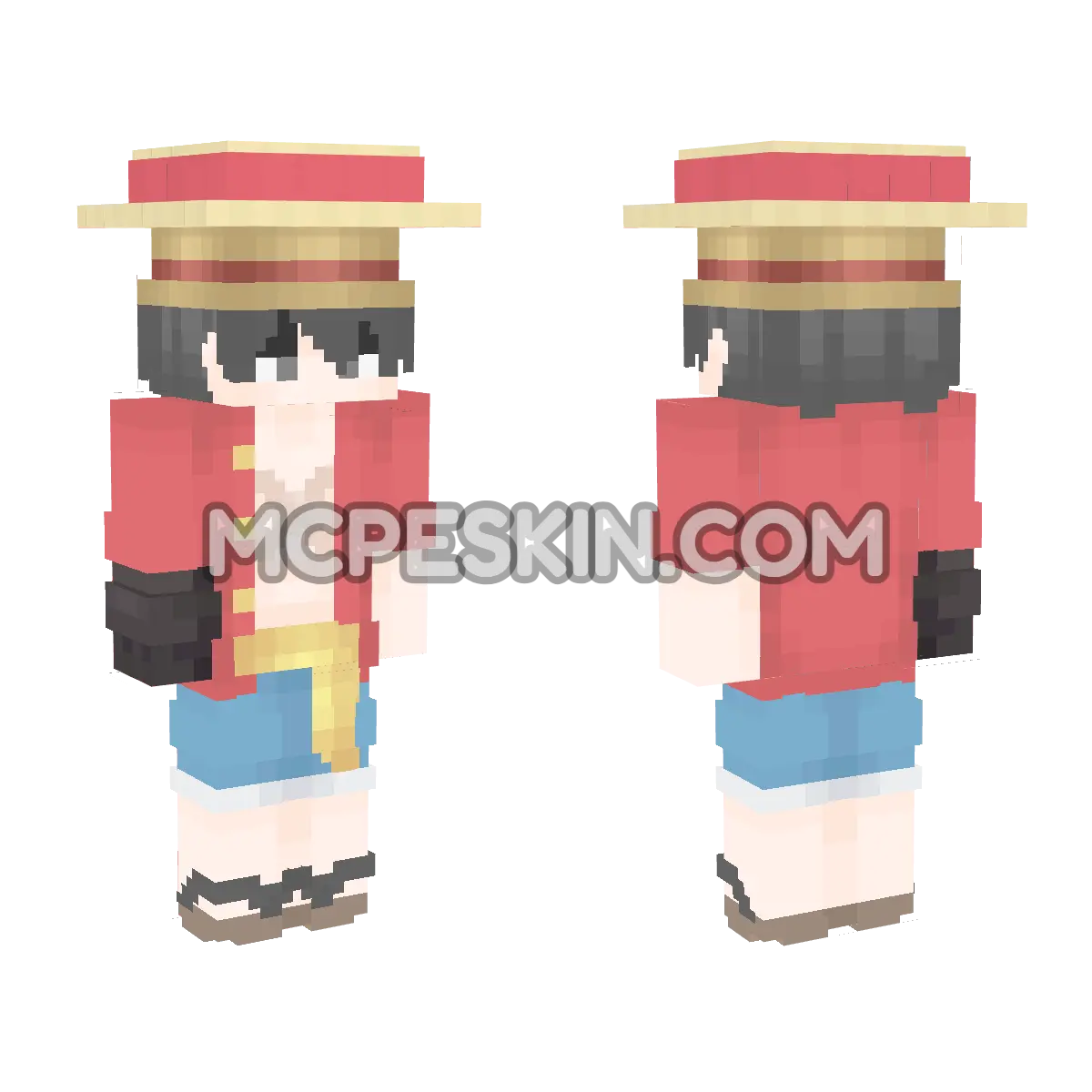 Luffy 6 4D Minecraft Bedrock skin