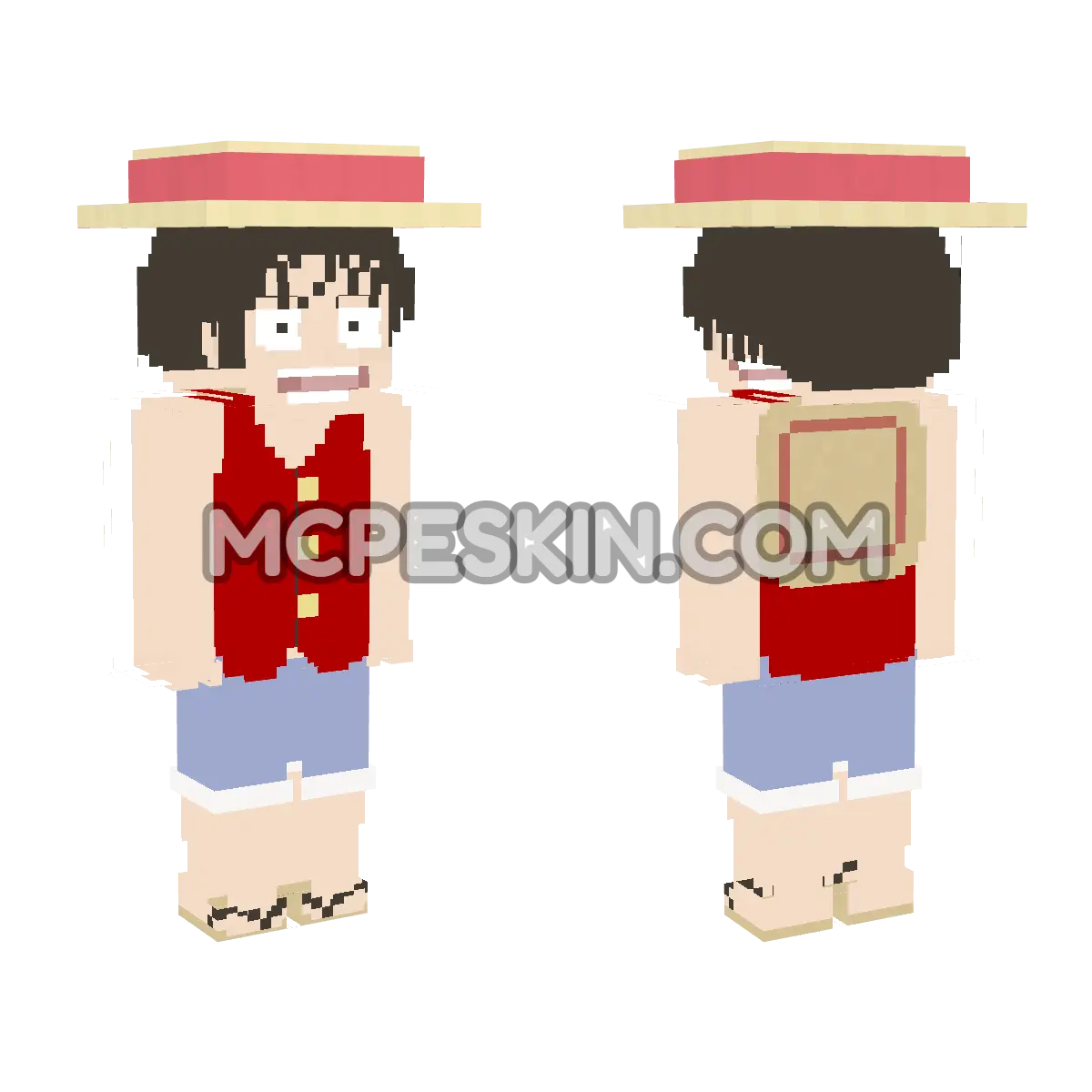 Luffy 7 4D Minecraft Bedrock skin