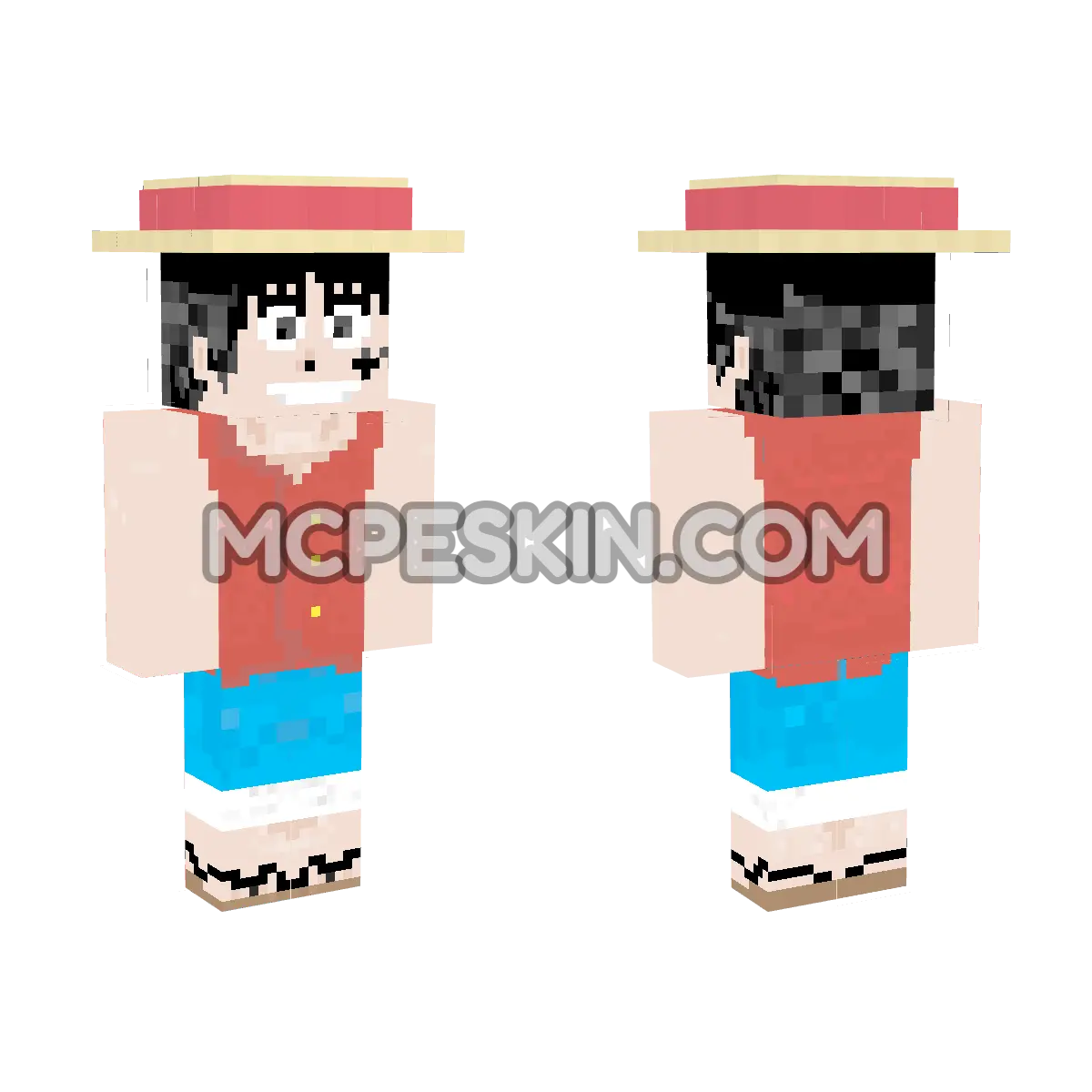 Luffy 8 4D Minecraft Bedrock skin