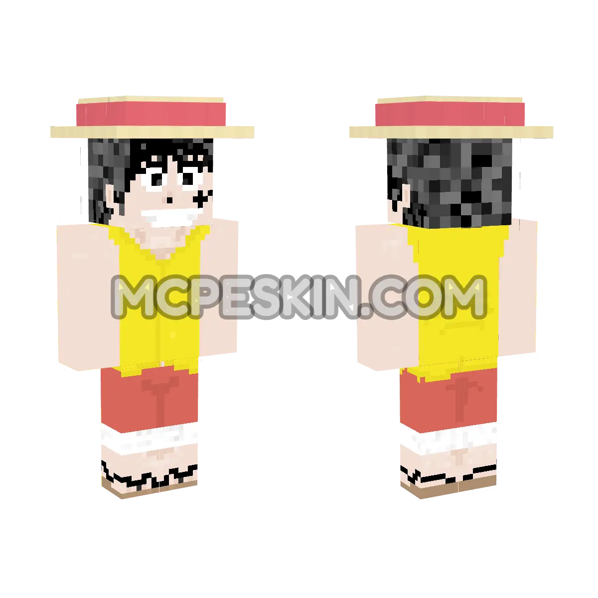 Luffy 9 4D Minecraft Bedrock skin