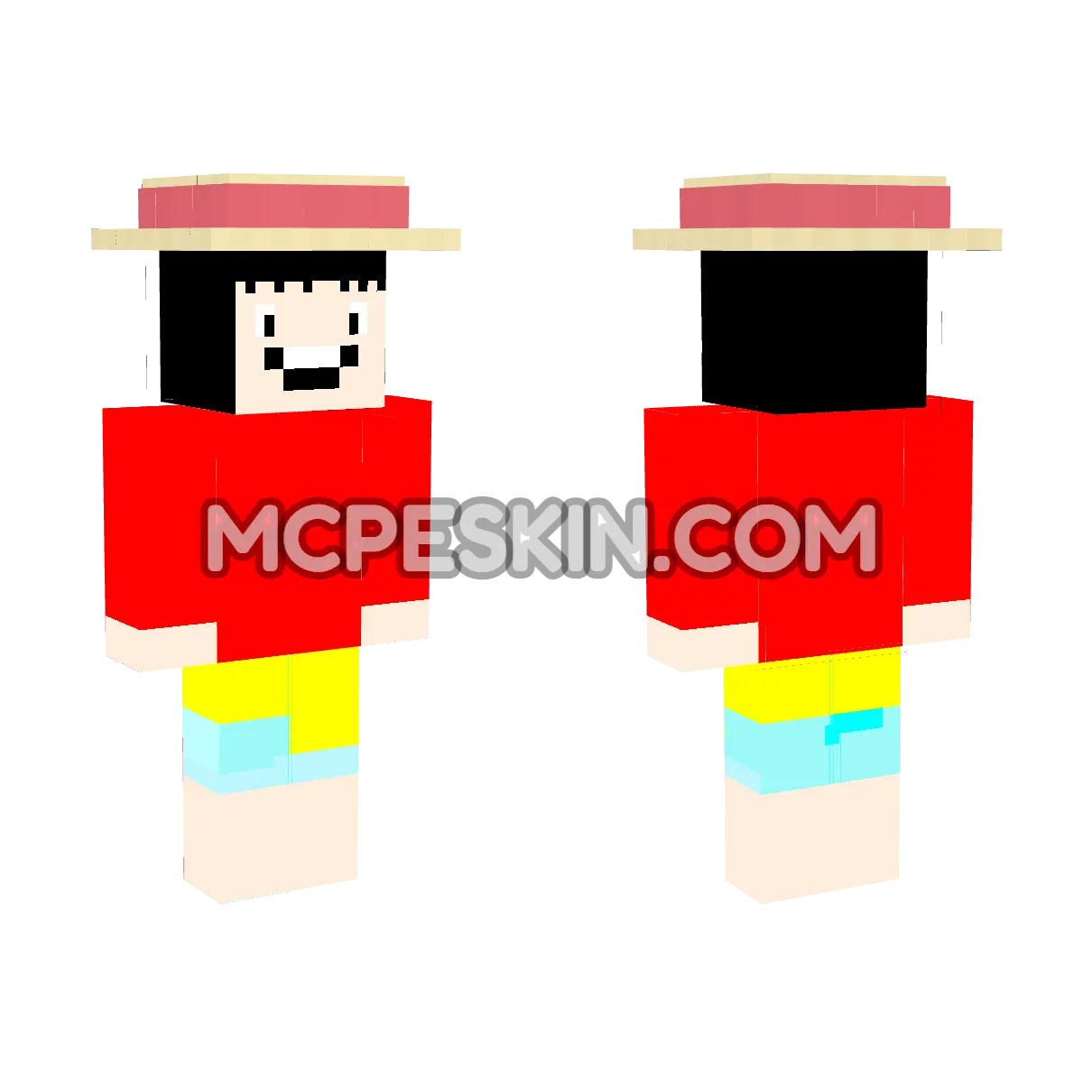 Luffy 4D Minecraft Bedrock skin