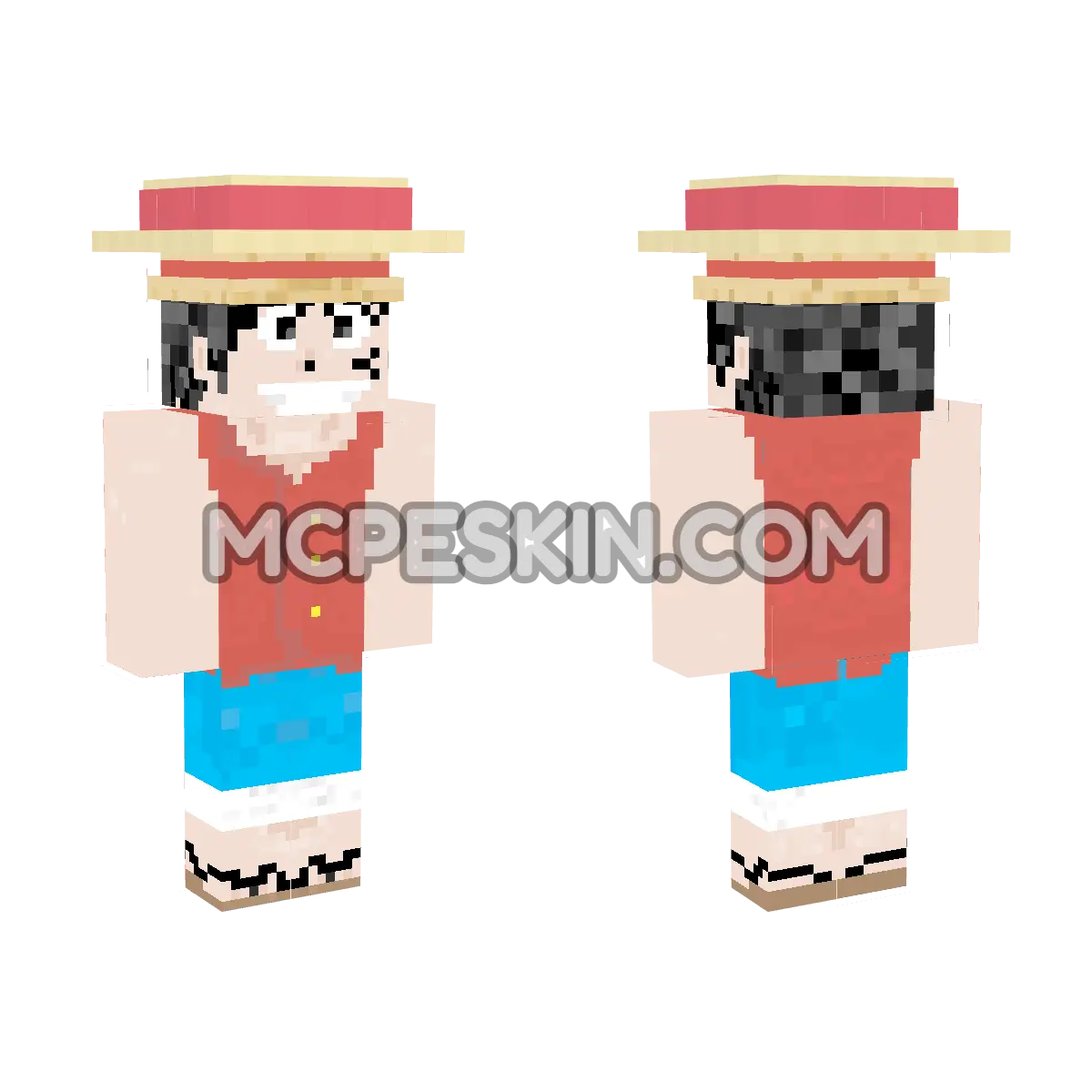 Luffy Blue 4D Minecraft Bedrock skin