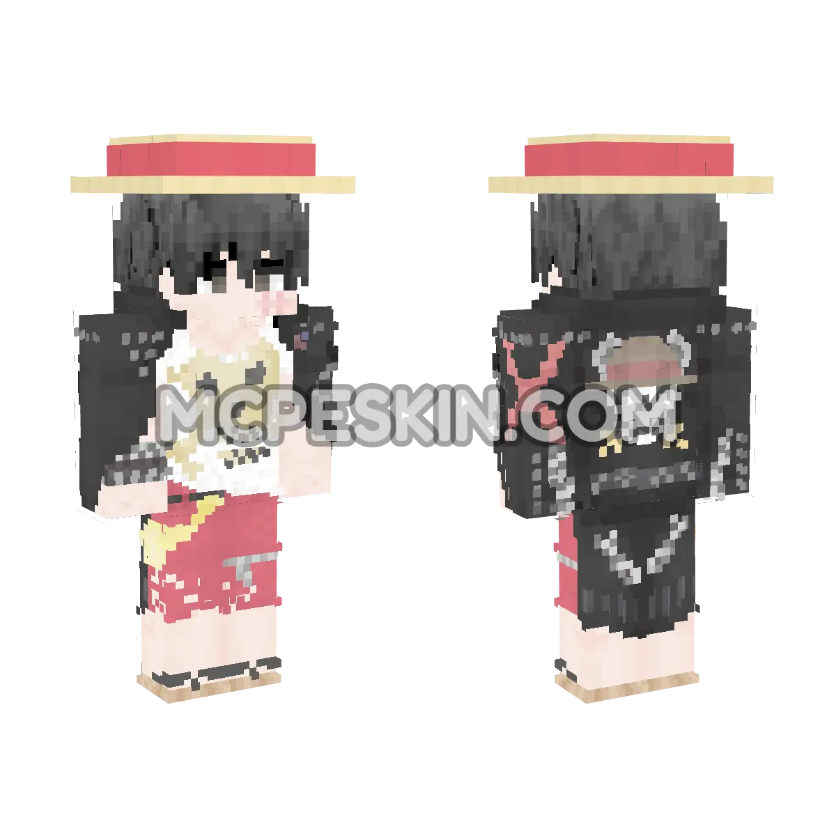 Luffy Film Red 4D Minecraft Bedrock skin