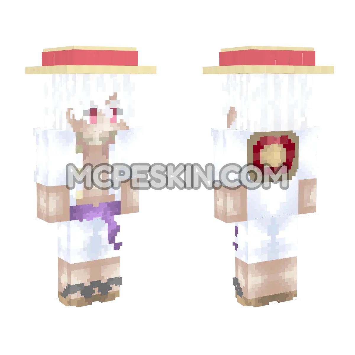 Luffy Gear 5 4D Minecraft Bedrock skin