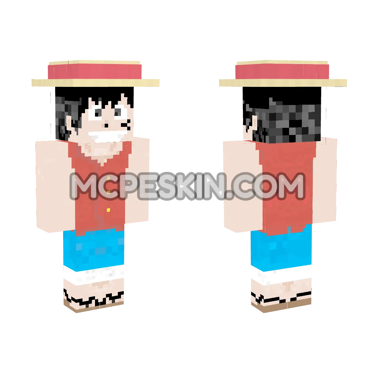 Luffy Hat 2 4D Minecraft Bedrock skin