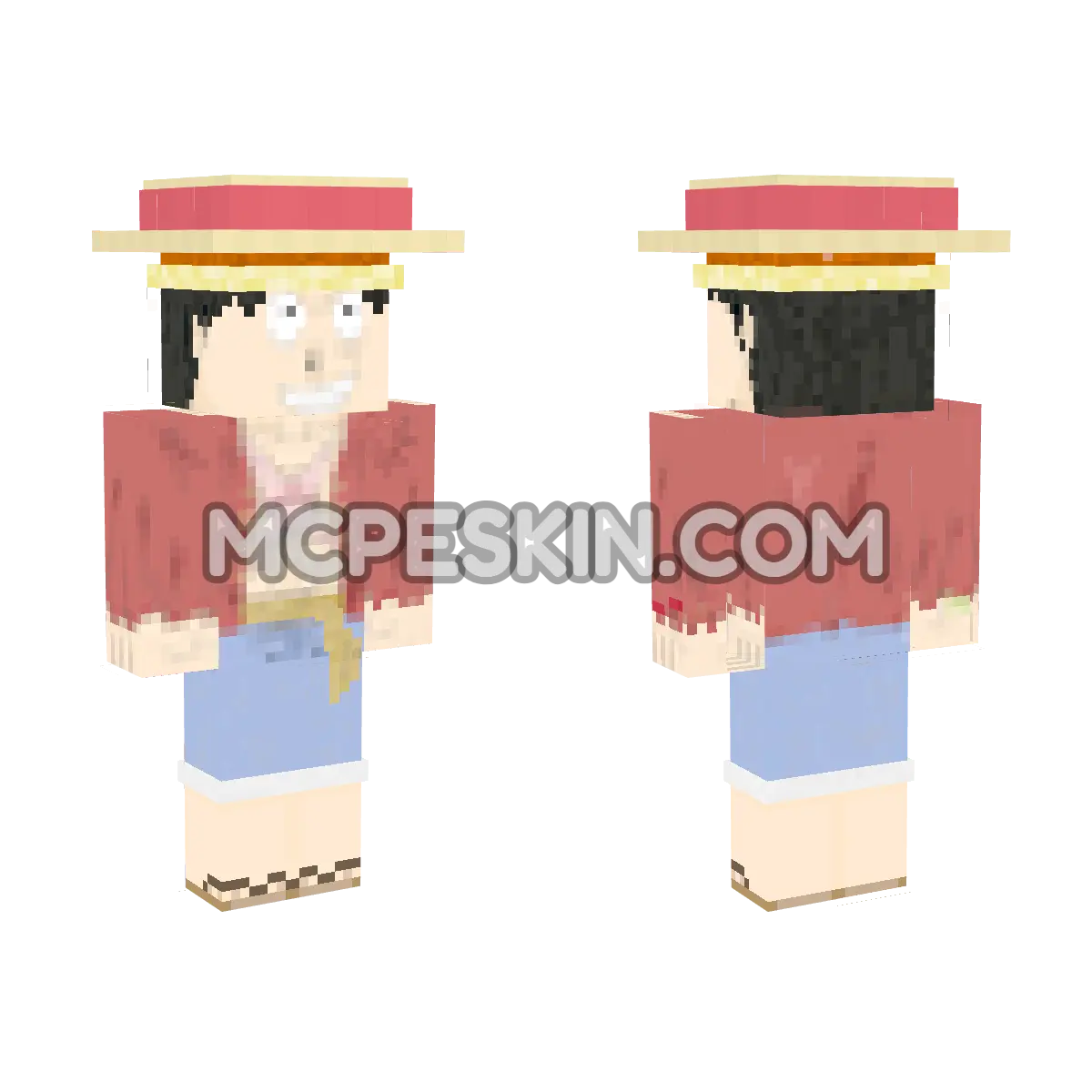 Luffy Straw Hat 4D Minecraft Bedrock skin