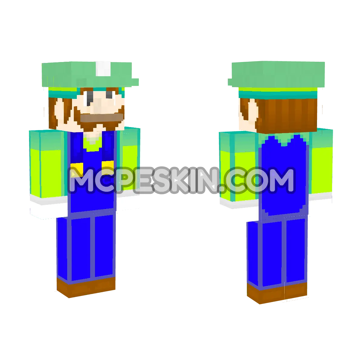 Luigi 17 4D Minecraft Bedrock skin