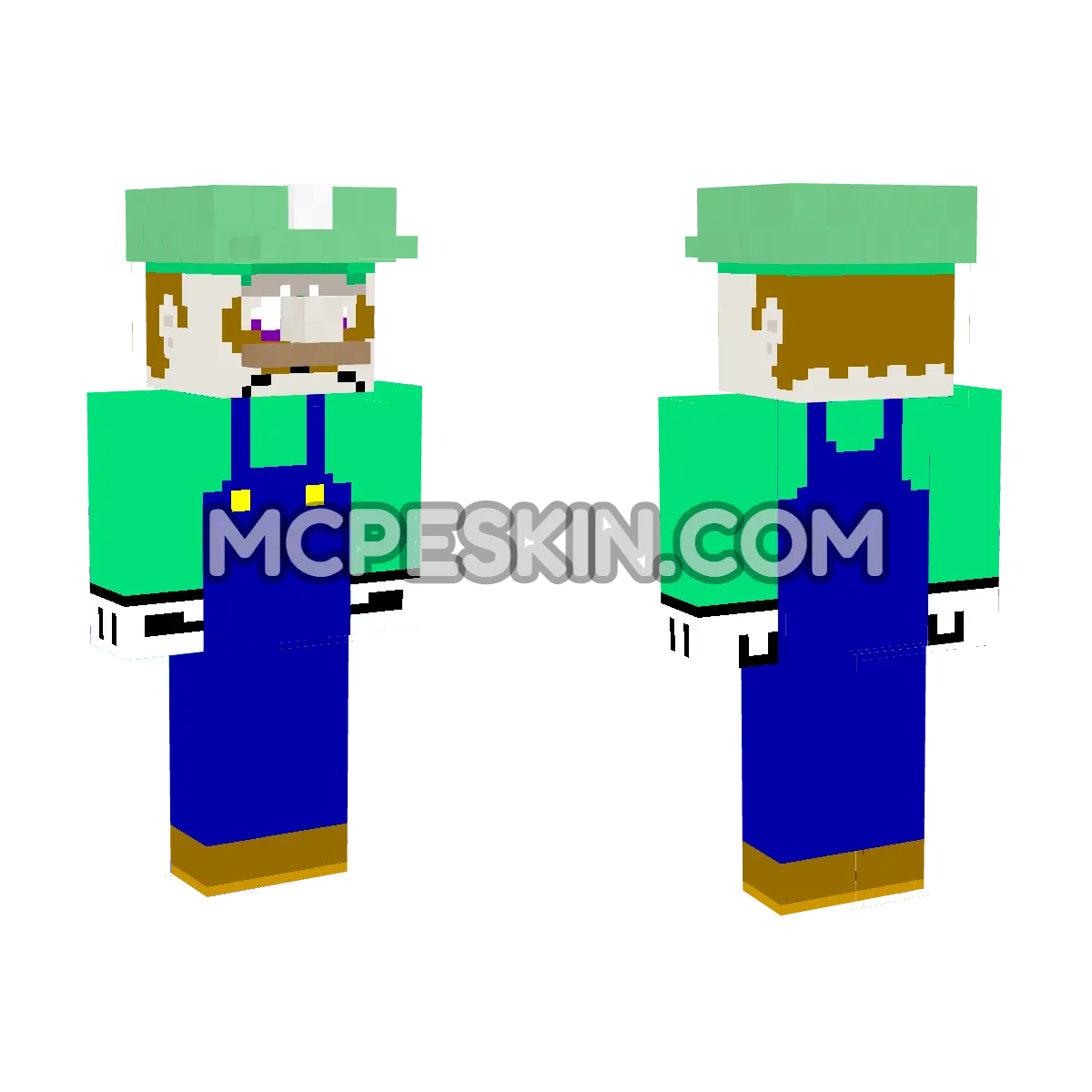 Luigi 4D Minecraft Bedrock skin