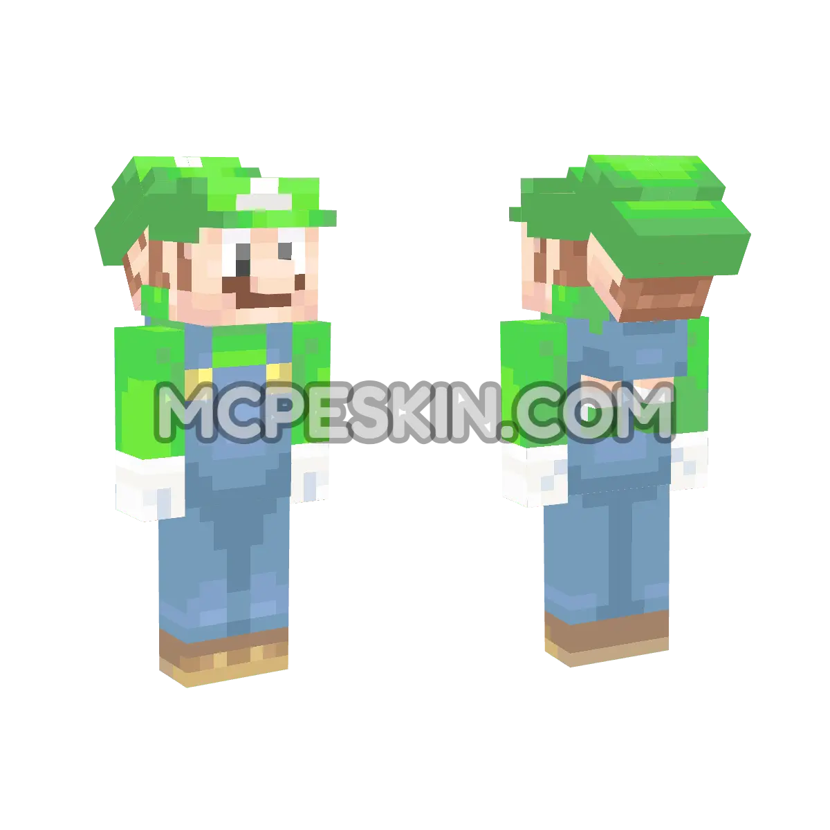 Luigi & Baby Luigi 4D Minecraft Bedrock skin