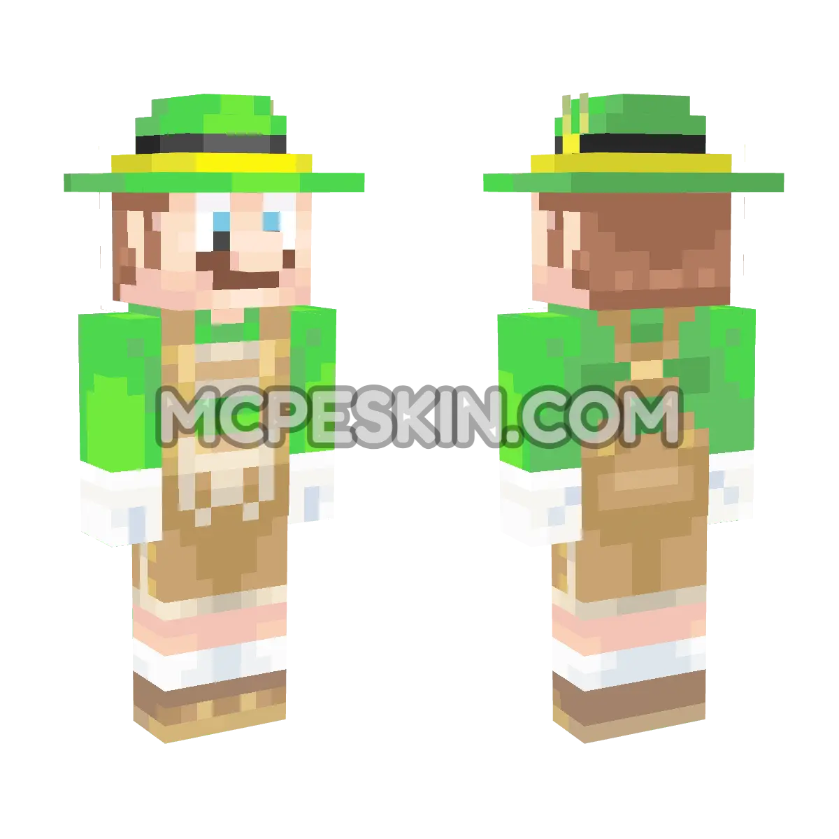 Luigi (Lederhosen) 4D Minecraft Bedrock skin