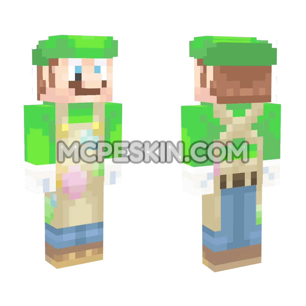 Luigi (Painter) 4D Minecraft Bedrock skin