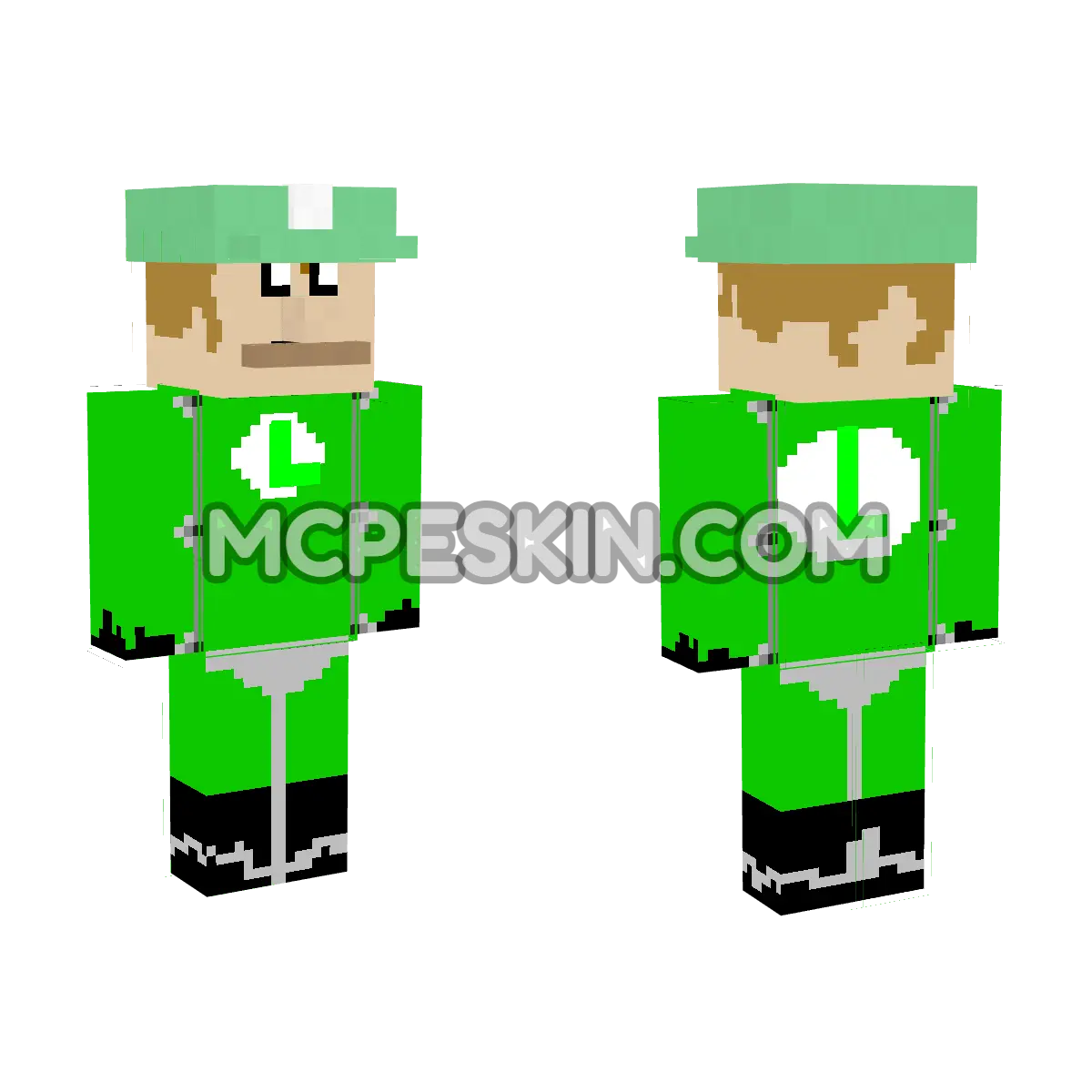 Luigi Racer 4D Minecraft Bedrock skin