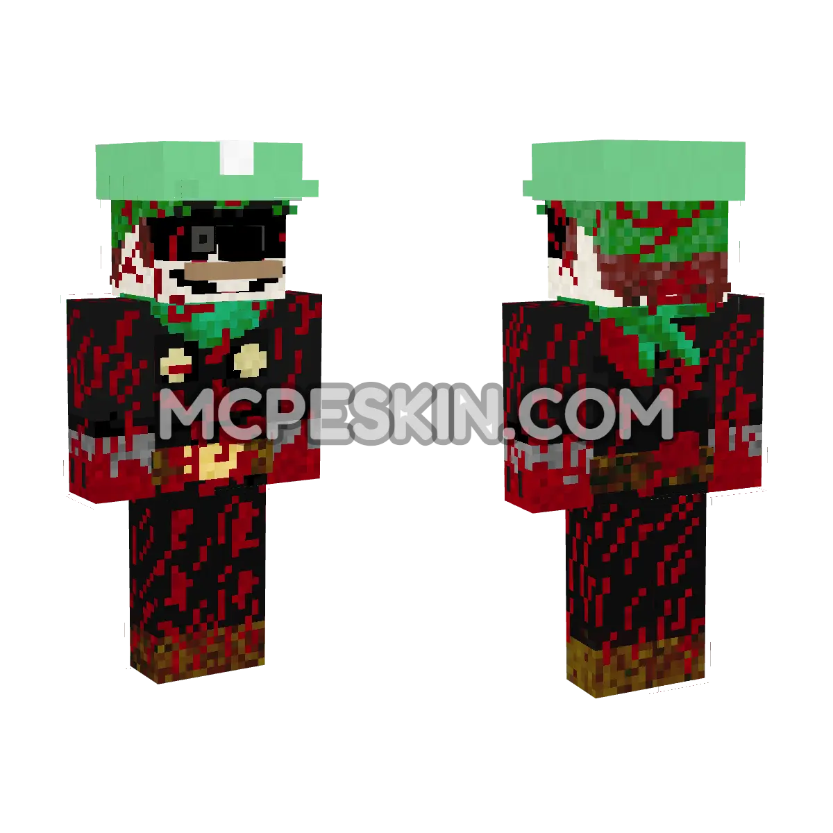 Luigi Red 4D Minecraft Bedrock skin