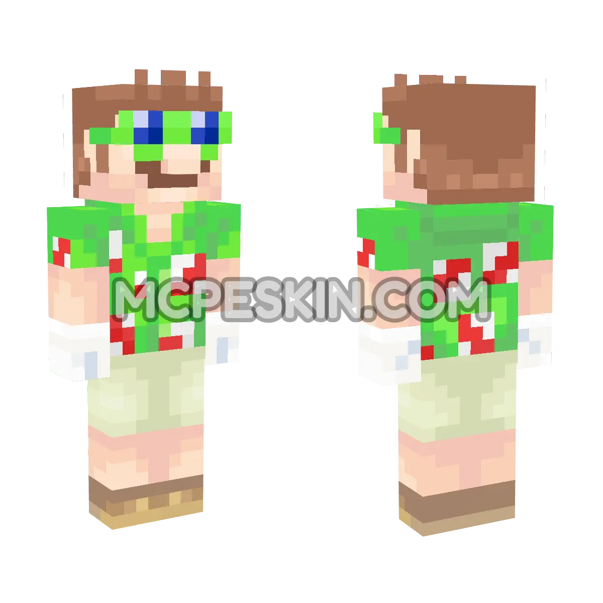Luigi (Vacation) 4D Minecraft Bedrock skin