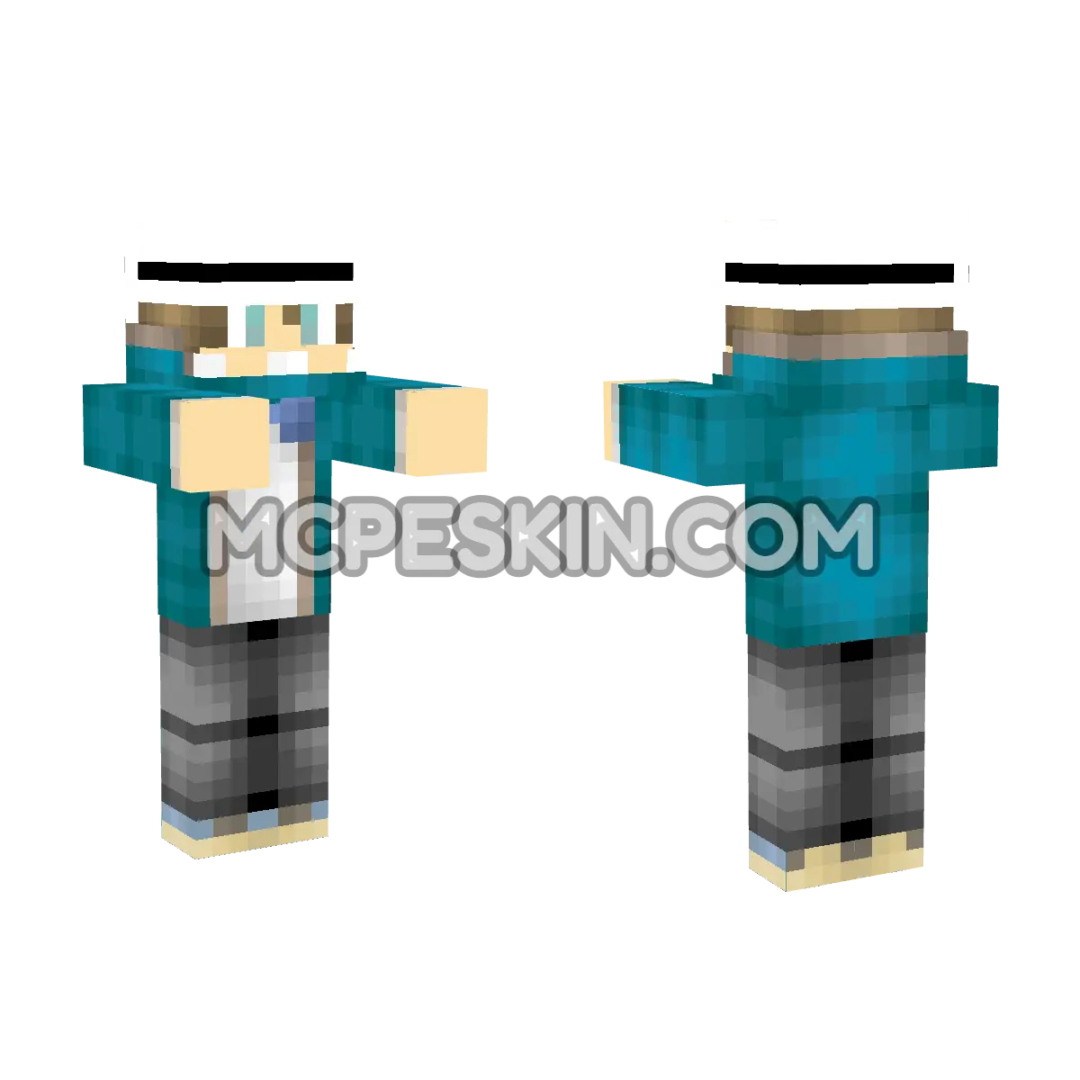Manos adelante 4D Minecraft Bedrock skin