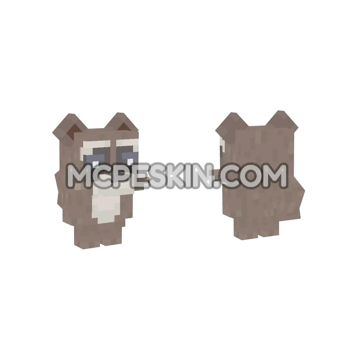 mapache 4D Minecraft Bedrock skin