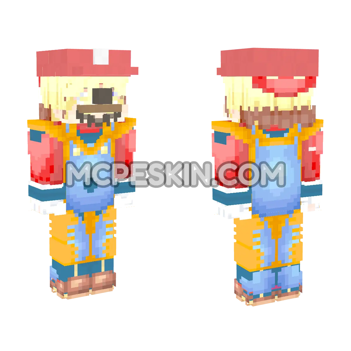 Mario Cosplay 4D Minecraft Bedrock skin