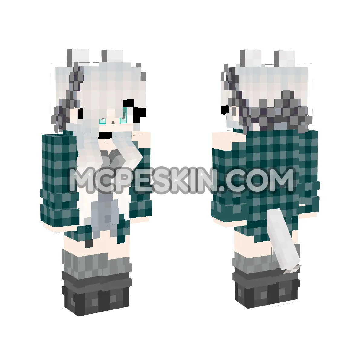 MC Female Wolf HD 4D Minecraft Bedrock skin