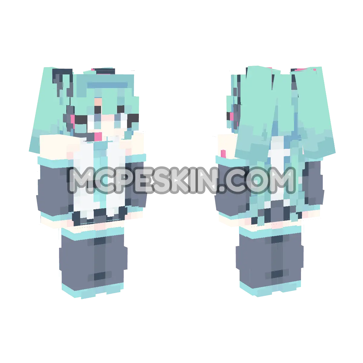 miku 4D Minecraft Bedrock skin