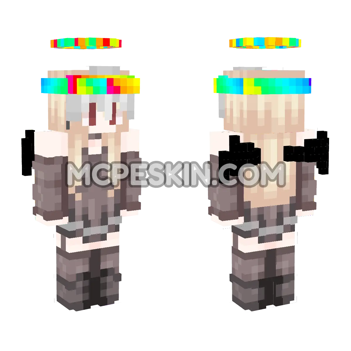 Misa Amane with Rainbow Halo 4D Minecraft Bedrock skin