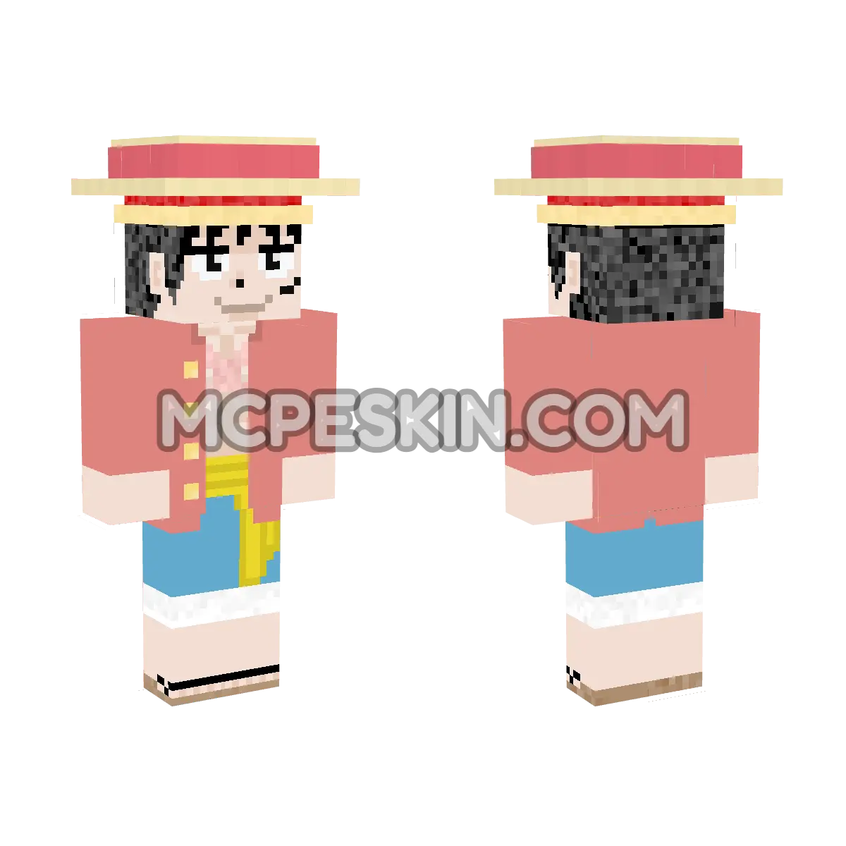 Monkey Luffy 2 4D Minecraft Bedrock skin