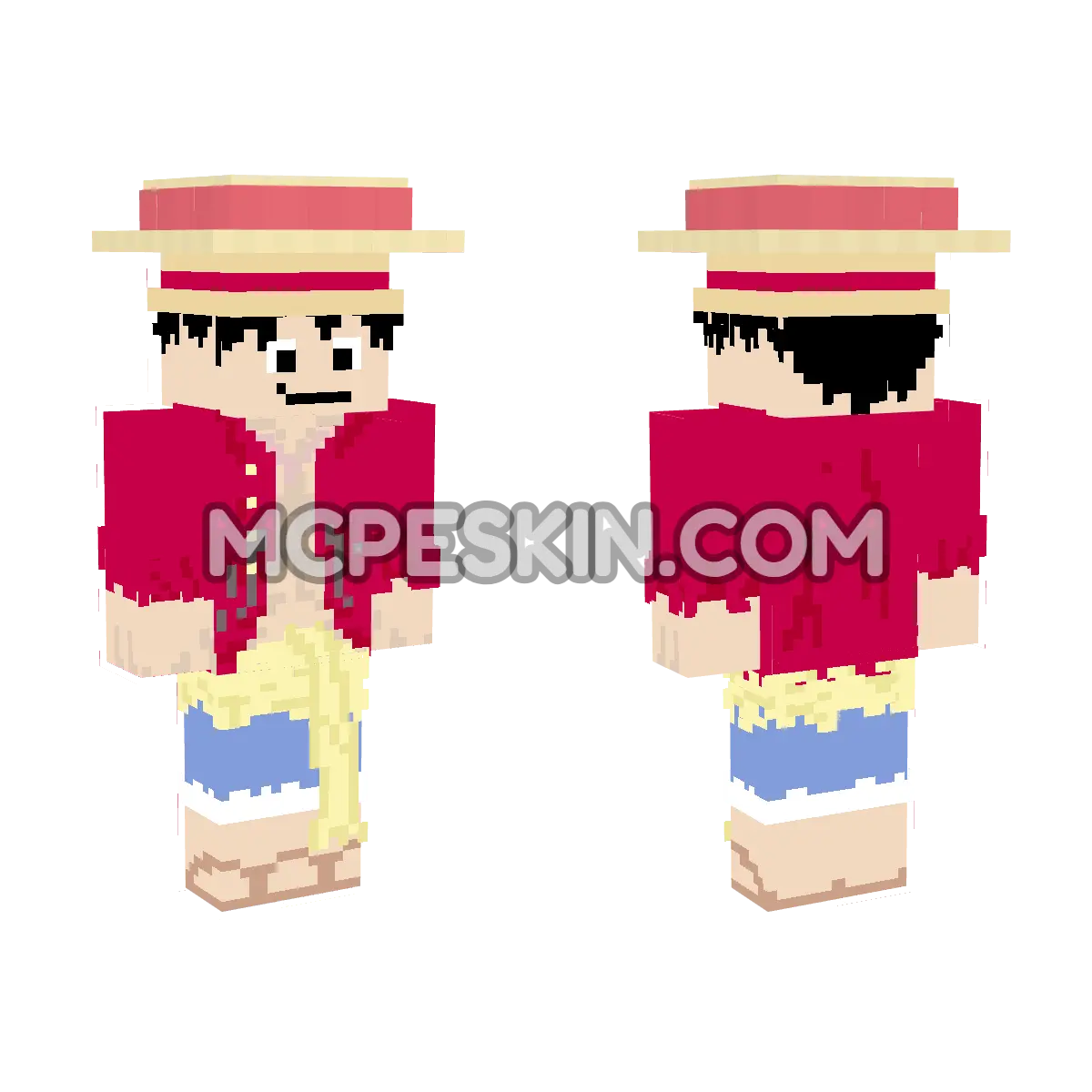 Monkey Luffy 3 4D Minecraft Bedrock skin