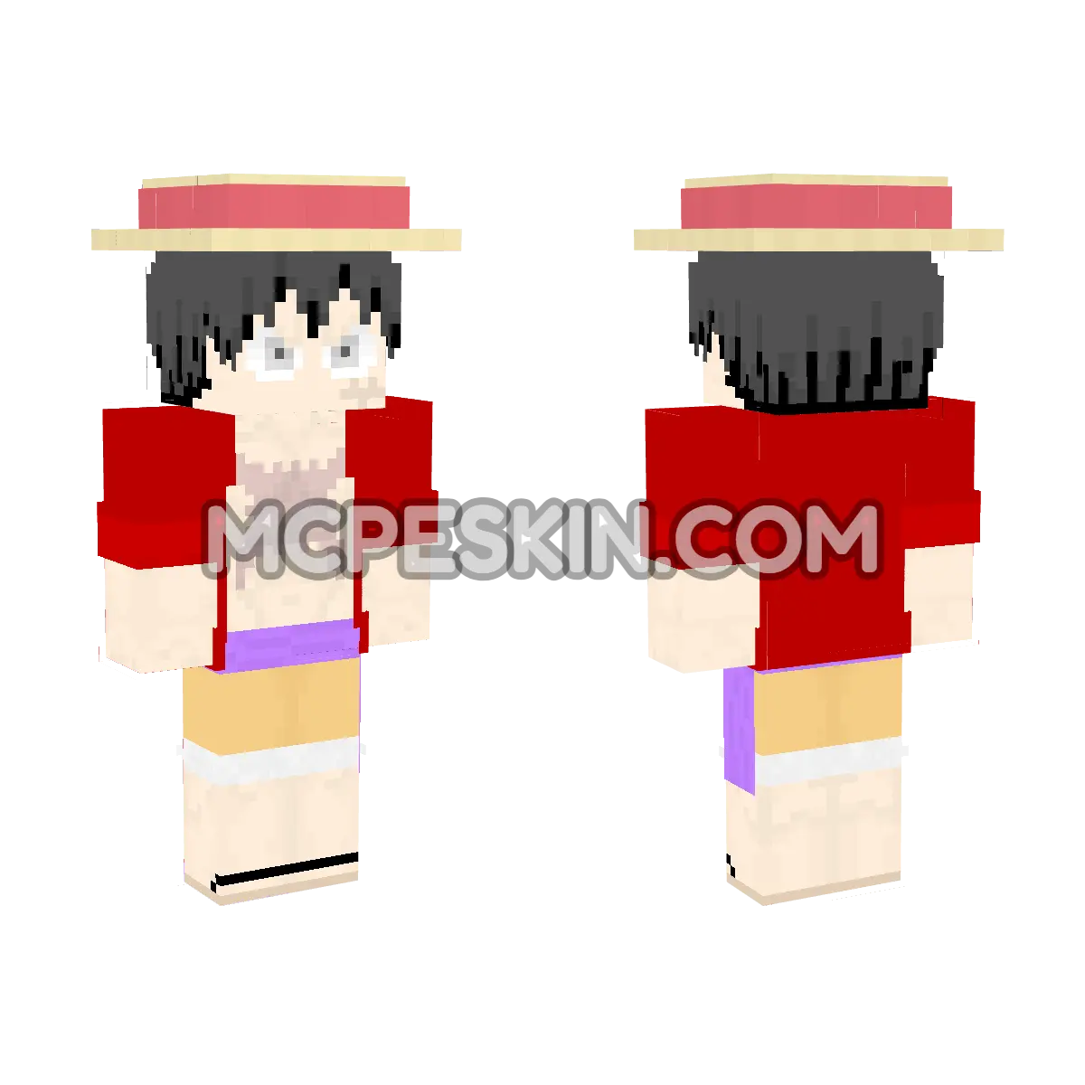 Monkey Luffy 5 4D Minecraft Bedrock skin